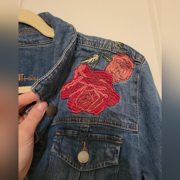 KUT From The Kloth Jean Jacket with Rose Embroidery - Picture 3 of 5